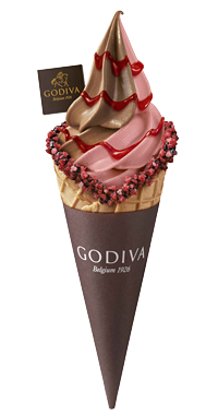 ゴディバ ソフトクリーム ミックスチョコレート ストロベリー
